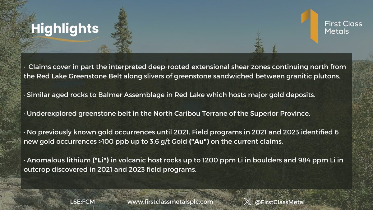 First Class Metals First Class Metals (LON:FCM) McInnes Lake Property Exclusivity Signed ...