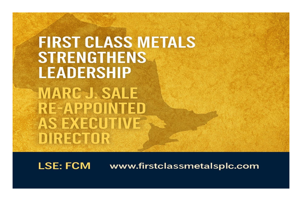 First Class Metals Marc J. Sale to Continue Steering First Class Metals as CEO and ...